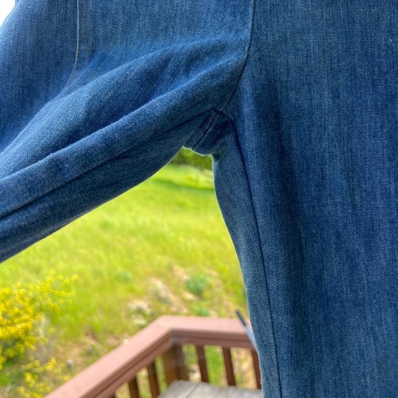 70s Vintage High Waisted Wide Leg Denim Jeans - Picture 7 of 9